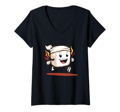 Damen Stirnband Marshmallow Kostüm für Joggingliebhaber T-Shirt mit V-Ausschnitt Damen Stirnband Marshmallow Kostüm für Joggingliebhaber T-Shirt mit V-Ausschnitt von Running Marshmallow Outfit