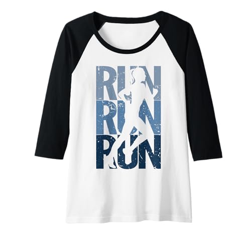 Damen Vintage Run Marathonläufer Raglan von Running Team
