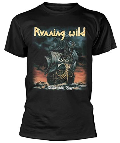 Running Wild 'Under Jolly Roger (Crossbones) (Black) T-Shirt (medium) von Running Wild Merch