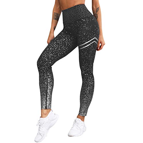 Runstarshow Damen High Waist Leggings Lange Blickdicht Yoga Hose Sporthose Fitnesshose Elastisch Tights EU 32-38 von Runstarshow