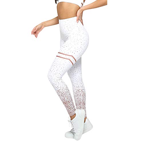 Runstarshow Damen High Waist Leggings Lange Blickdicht Yoga Hose Sporthose Fitnesshose Elastisch Tights EU 32-38 von Runstarshow