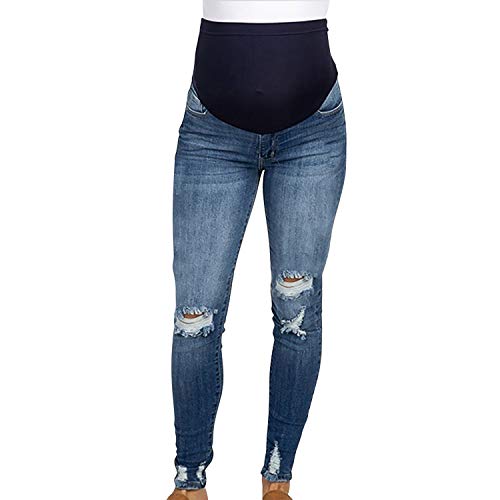 Runstarshow Damen Jeans Schwangerschaftshose Umstandshose Jeans Stretch Slim Skinny Jeans für Schwangerschaft Maternity Hose von Runstarshow