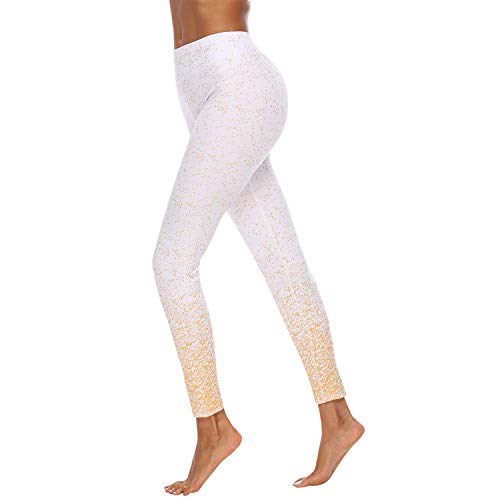 Runstarshow Damen Leggings Glitzer Yogahose Shiny Sport Leggings High Waist Tummy Control Fitnesshose Seamless Workout Yoga Pants von Runstarshow