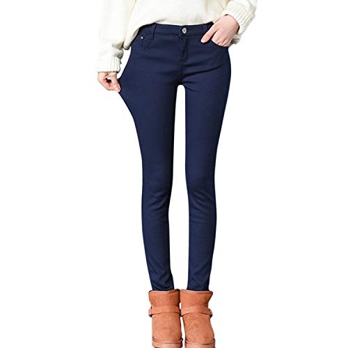 Runstarshow Damen Winter Hohe Taille Warme Jeans Fleece Gefüttert Slim Stretch Warm Jeggings Dicke Thermo Jeanshose von Runstarshow