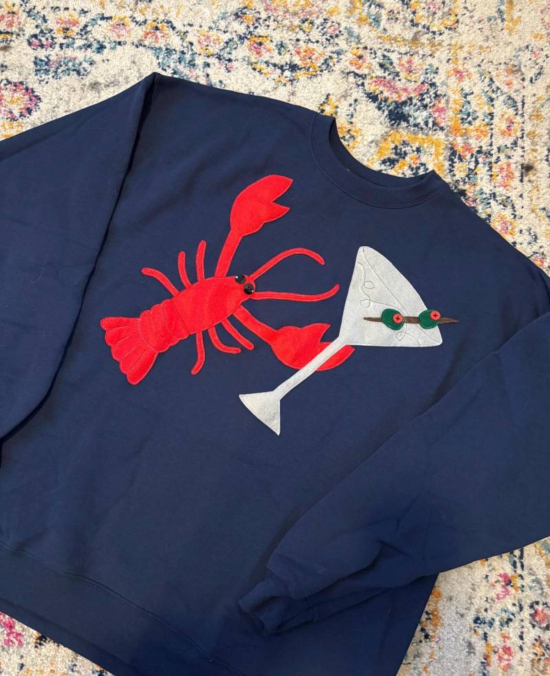 Hummer Halten Dirty Martini Patchwork & Stickerei Rundhals-Sweatshirt von RunwayStyx