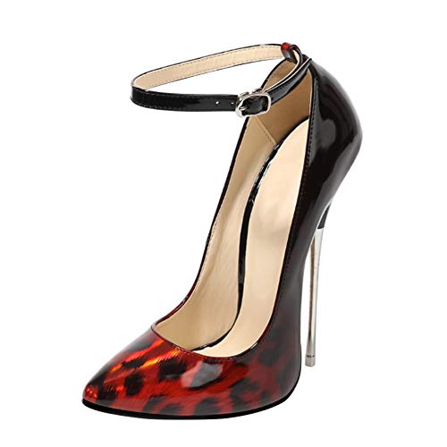 Runxingfu Damen Pumps Stiletto Schuhe - High Heel Spitzenschuhe Elegant Party Abend Kleid Prom Leopard Hochzeit Klassischer Sandalen 16cm von Runxingfu