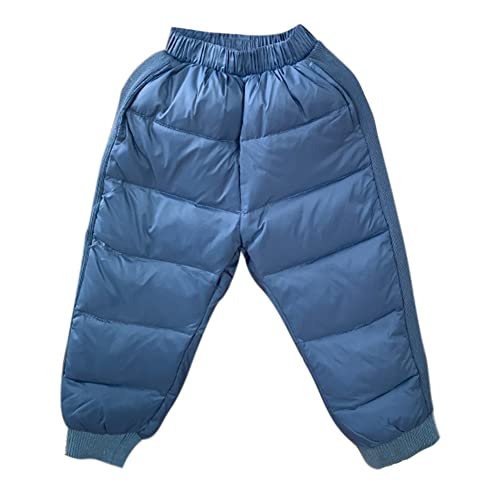 Runxingfu Daunenhose Kinder - Jungen Mädchen Puffer Daunenhosen Winter Schneehose Winddicht Leicht Elastisch Hose mit Tasche Outdoor Camping von Runxingfu