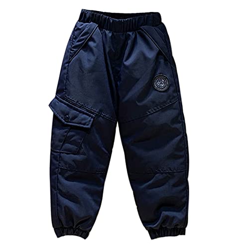 Runxingfu Jungen Hosen Mädchen Gepolsterte Daunenhose Kinder Winddicht Warm Cargohose Unisex Schneehose Oberbekleidung Outdoor Camping Wandern Skifahren von Runxingfu