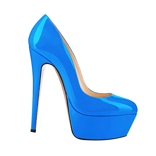 Runxingfu Schuhe Damen Pumps Stilettos - Plattform Fluoreszierende Farbe Party High Heel Abendkleid Partykleid Elegante Pumps 14cm von Runxingfu