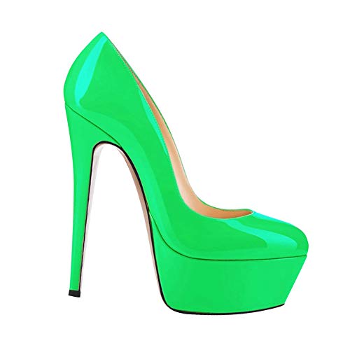 Runxingfu Schuhe Damen Pumps Stilettos - Plattform Fluoreszierende Farbe Party High Heel Abendkleid Partykleid Elegante Pumps 14cm von Runxingfu