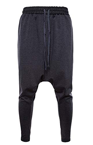 Herren Haremshose Arbeitshosen Freizeithose Cargo Loose-Fit Hose Jogginghose Dunkelgrau M von Runyue