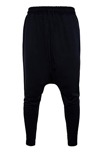Herren Haremshose Arbeitshosen Freizeithose Cargo Loose-Fit Hose Jogginghose Schwarz M von Runyue