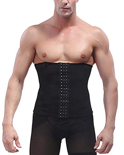 Runyue Herren Bauchgürtel Fitnessgürtel Korsett Schlanke Body Shaper Gürtel Schwarz 2XL von Runyue