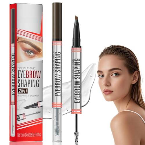 Augenbrauenstift mit E/Augenbrauen-Gel, Flüssigstift mit 4 Gabelspitzen, Augenbrauenstift mit 4 Gabelspitzen und präziser Pinselspitze, wasserdicht und wischfest, schafft natürlich aussehende Augenbrauenstift mit E/Augenbrauen-Gel, Flüssigstift mit 4 Gabelspitzen, Augenbrauenstift mit 4 Gabelspitzen und präziser Pinselspitze, wasserdicht und wischfest, schafft natürlich aussehende von Ruojiar