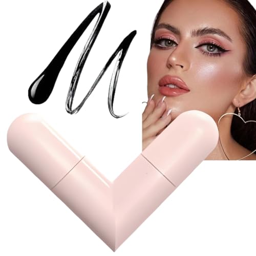 Eyeliner-Stempel mit doppelter Spitze, flüssiger Eyelinerstempel, wasserfest, Eyeliner-Werkzeug für Anfänger, wischfest und schweißfest, kein Eintauchen, schnell trocknend, perfekter Katzenaugen-Look Eyeliner-Stempel mit doppelter Spitze, flüssiger Eyelinerstempel, wasserfest, Eyeliner-Werkzeug für Anfänger, wischfest und schweißfest, kein Eintauchen, schnell trocknend, perfekter Katzenaugen-Look von Ruojiar