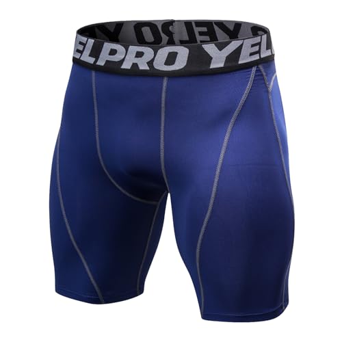 Ruowuhen Herren Kompressionsshorts, Tights Herren Kurz Schnelltrocknendes Baselayer Unterhose Atmungsaktive Laufshorts Trainingsshorts Marine S von Ruowuhen