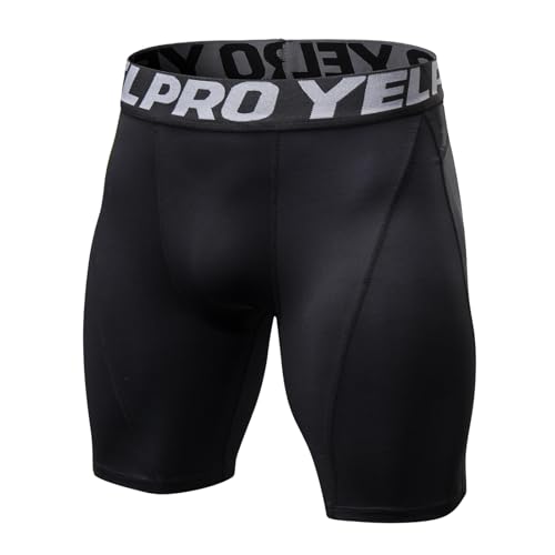 Ruowuhen Herren Kompressionsshorts, Tights Herren Kurz Schnelltrocknendes Baselayer Unterhose Atmungsaktive Laufshorts Trainingsshorts Schwarz M von Ruowuhen