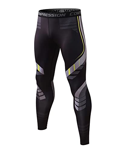 Ruowuhen Kompressionshose Herren Lange Laufhose Männer Sport Leggings Atmungsaktiv Funktionsunterhose Tights Unterhose Schwarz XXL von Ruowuhen