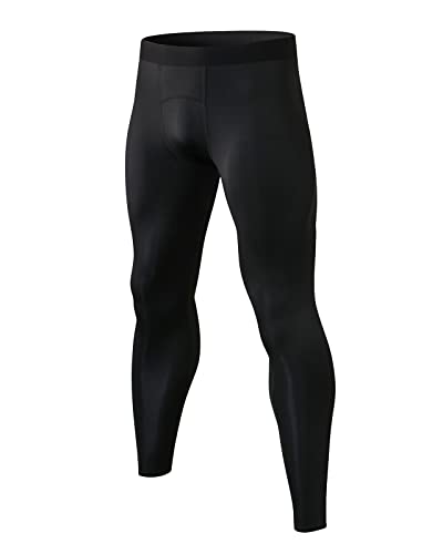 Ruowuhen Kompressionshose Herren Laufhose Sport Leggings Schnelltrocknend Atmungsaktive Trainingshose Funktionsunterhose Tights für Männer Schwarz XXL von Ruowuhen