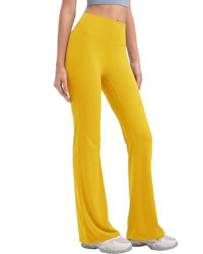 Ruowuhen Yogahose Damen High Waist Schlaghose Flared Leggings Bootcut Jazzpants Jogginghose Sporthose Gelb M Ruowuhen Yogahose Damen High Waist Schlaghose Flared Leggings Bootcut Jazzpants Jogginghose Sporthose Gelb M von Ruowuhen