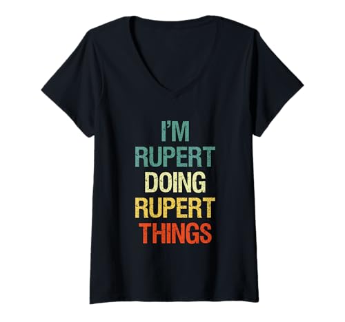 Damen I'm Rupert Doing Rupert Things Personalisiertes Geschenk mit T-Shirt mit V-Ausschnitt Damen I'm Rupert Doing Rupert Things Personalisiertes Geschenk mit T-Shirt mit V-Ausschnitt von Rupert tee shirt