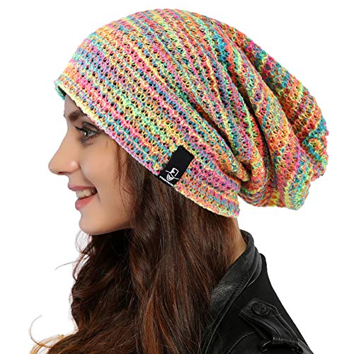 Ruphedy Damen Beanie Mütze Winter Long Oversized Slouchy Beany Strickmütze B08 (B08w-Gelb/Multi) von Ruphedy