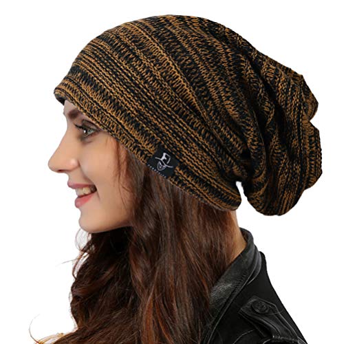 Ruphedy Damen Slouchy Beanie Mütze Knit Lange Baggy Slouch Skull Cap für Winter, B5001-ginger, Einheitsgröße von Ruphedy