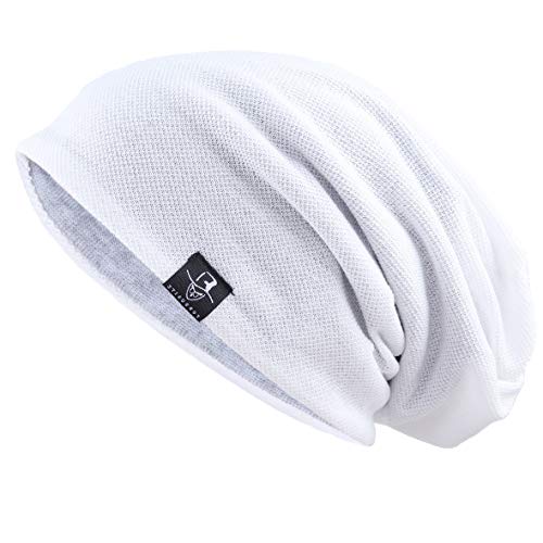 Ruphedy Herren Slouchy Beanie Skull Cap Sommer Dünn Baggy Oversized Strickmütze B301 (weiß) von Ruphedy