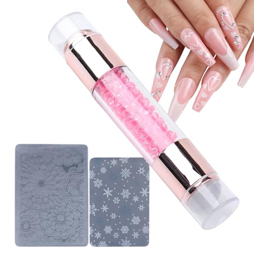 Nagelstempel – Stempelkunst-Stift | Strass verzierte doppelseitige Stempelstifte für Frauen Nagelstudio Maniküre von Rurunklee