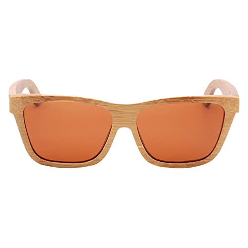 Rurunklee Quadratische Herren-Sonnenbrille aus Holz, Sonnenbrille mit Holzrahmen - Retro UV-Schutz klassische polarisierte Sonnenbrille - Klassische polarisierte rechteckige Vintage-Sonnenbrille mit von Rurunklee