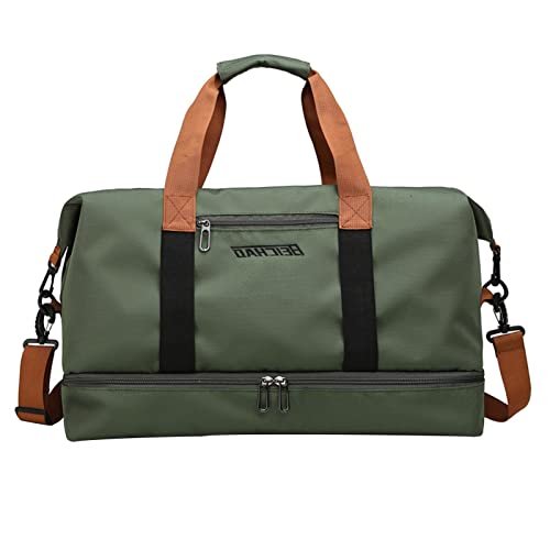 Sporttasche Reisetasche Damen und Herren, Weekender mit Schuhfach & Nassfach, Travel Bag Weekender für Reisen Gym Yoga, Handgepäck Tasche für Flugzeug von Rurunklee