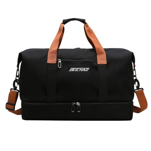 Sporttasche für Damen und Herren, Weekender mit Schuhfach & Nassfach, Travel Bag Weekender, Schwarz , Unisex, Siehe Beschreibung von Rurunklee