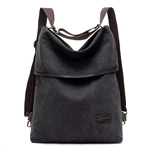 Ruschen Rucksack Damen/Handtasche Damen aus hochwertigem Canvas, Retro Rucksäcke Damen Umhängetasche Schultertasche Alltagstasche Crossbody Bag, S von Ruschen