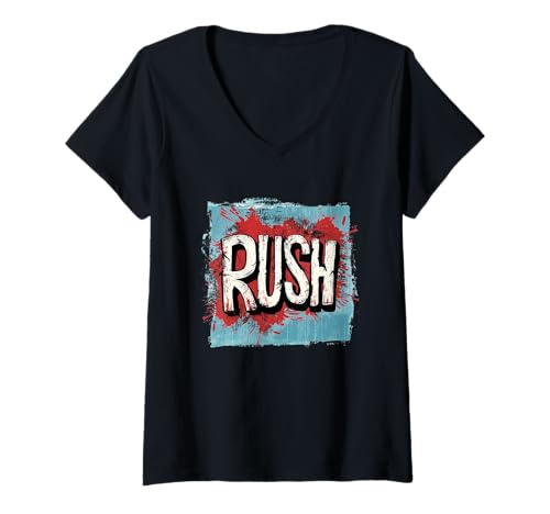 Damen Fun Rush Statement für Mann und Frau T-Shirt mit V-Ausschnitt von Rush Speech Outfit
