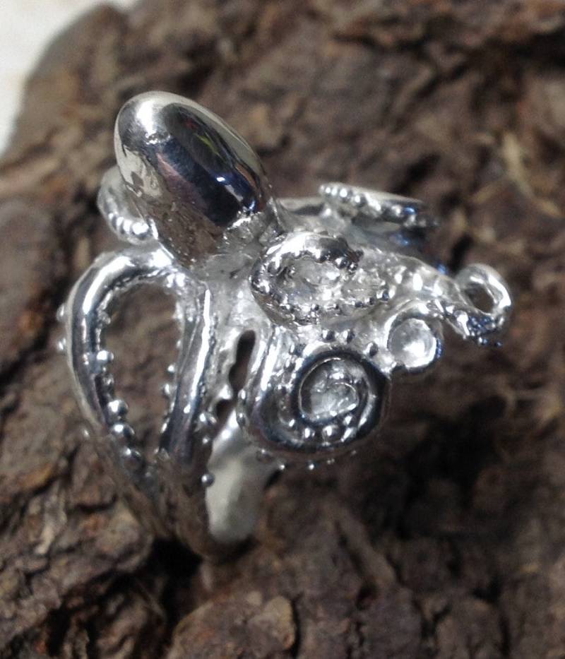 Oktopus Ring Sterling Silber 3-D Leben Wie, Kraken, Tintenfisch Oktopus Ring Sterling Silber 3-D Leben Wie, Kraken, Tintenfisch von RushStudio