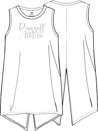 RUSSELL ATHLETIC A21131-UW-001 Scripted - Split Back Long Tank Tank top Damen White Größe M von Russell Athletic