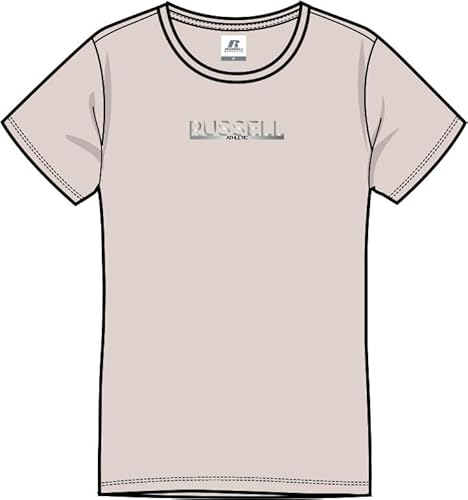 RUSSELL ATHLETIC Damen T-Shirt, Pastellfarbener Aufnäher, Medium von Russell Athletic