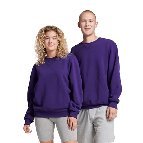 Russell Athletic Dri-Power Herren-Sweatshirts aus Fleece, feuchtigkeitsableitend, Baumwollmischung, entspannte Passform, Größen S-4X, Violett, X-Large von Russell Athletic