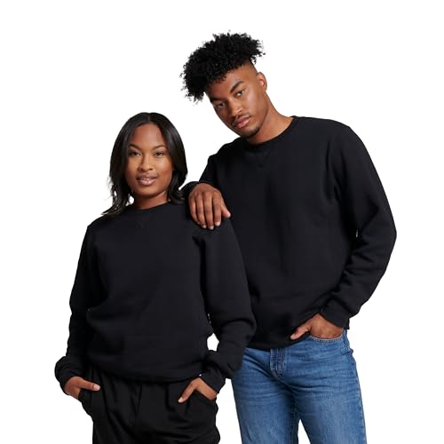 Russell Athletic Herren, Feuchtigkeitstransport, Baumwollmischung, Entspannte Passform, Größen S-4x Dri-Power Fleece Sweatshirt, Schwarz, L von Russell Athletic