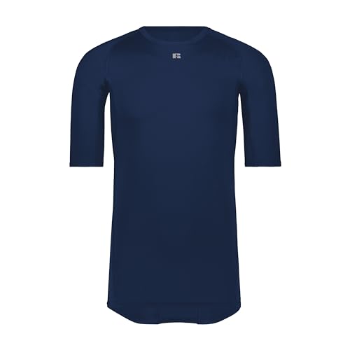 Russell Athletic Herren Coolcore halblangen Ärmeln Kompressions-T-Shirt, Navy, Groß von Russell Athletic