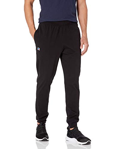 Russell Athletic Herren Jogginghose aus Jersey-Baumwolle mit Taschen Trainingshose, schwarz, Mittel von Russell Athletic
