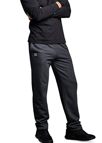 Russell Athletic Herren Cotton Classic Open Bottom Fleece Sweatpants Trainingshose, Charcoal Heather, L EU von Russell Athletic