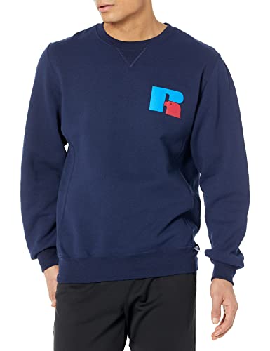 Russell Athletic Herren Dri-Power Fleece Sweatshirt, Marineblaues Eagle R-Logo, Large von Russell Athletic