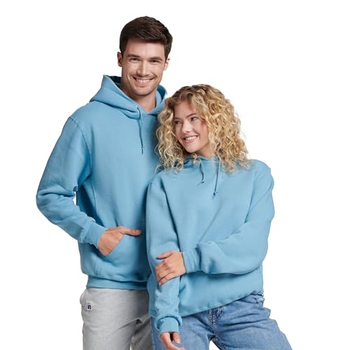 Russell Athletic Herren Dri-Power Fleece-Hoodies, Feuchtigkeitsableitend, Baumwollmischung, Entspannte Passform, Größen S-4x Kapuzenpullover, Arctic Blue, XL von Russell Athletic