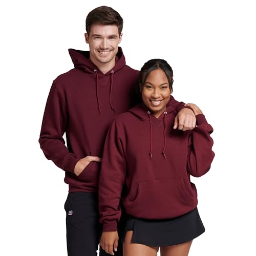 Russell Athletic Dri-Power Herren-Sweatshirts aus Fleece, feuchtigkeitsableitend, Baumwollmischung, entspannte Passform, Größen S-4X, Kastanienbraun, X-Large von Russell Athletic