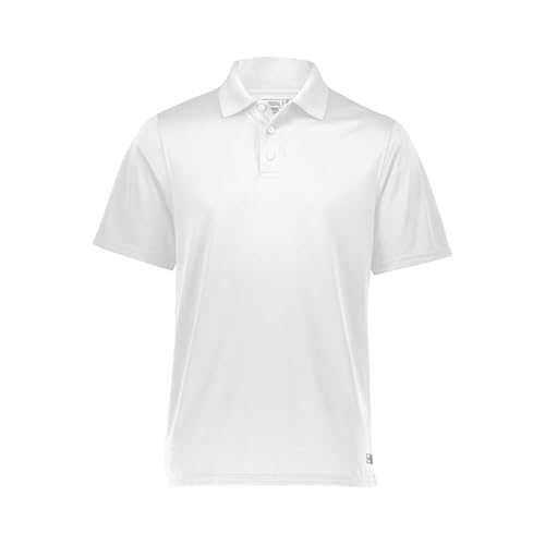 Russell Athletic Herren Dri-Power Performance Golf Polo Golfshirt, Weiß, Medium von Russell Athletic