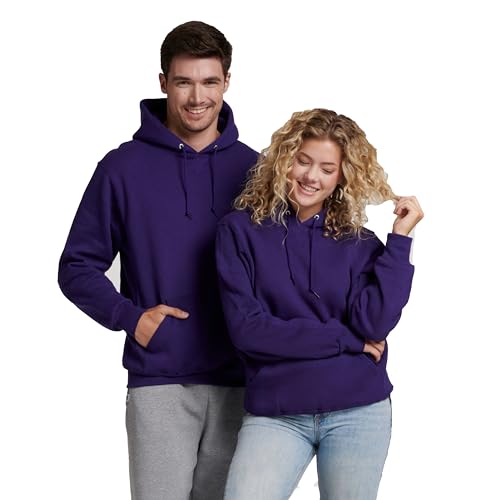 Russell Athletic Herren Dri-Power Fleece Hoodies, Feuchtigkeitstransport, Baumwollmischung, Relaxed Fit, Größen S-4X, Lila Pullover, XX-Large von Russell Athletic