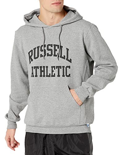 Russell Athletic Herren Dri-Power Pullover Fleece Hoodie Kapuzenpullover, Oxford – Arch Logo, X-Large von Russell Athletic