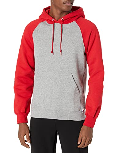 Russell Athletic Herren Dri-Power Pullover Fleece Kapuzenpullover, Hoodie-Oxford/True Red, Small von Russell Athletic