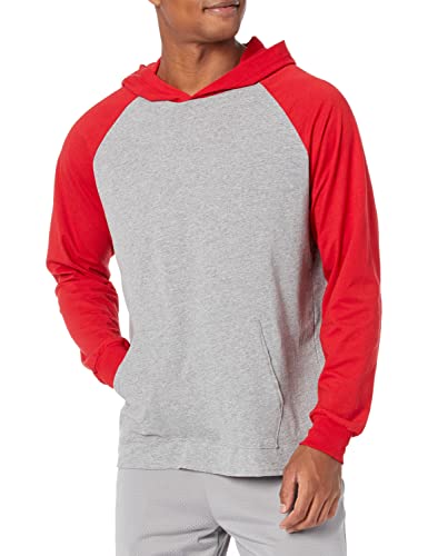 Russell Athletic Herren Essential Cotton Hoodie Hemd, Oxford/True Red, Medium von Russell Athletic